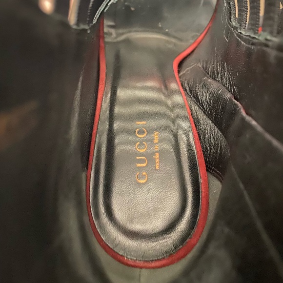 Gucci suede colorblock bootie heel sandals 37 - Picture 8 of 11